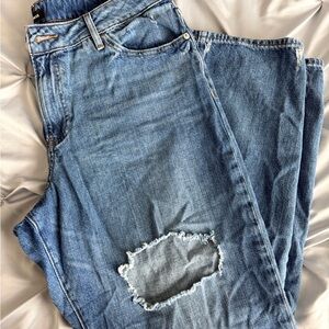Express Blue Distressed Boyfriend Jeans